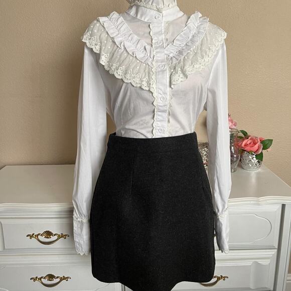 Shein black wool mini skirt - Picture 1 of 4